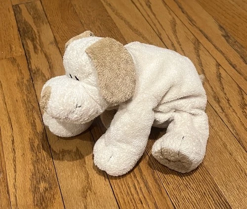 Ty Pluffies Plopper Puppy Dog 8” Plush Stuffed Animal Cream Tan TyLux 2002 VTG