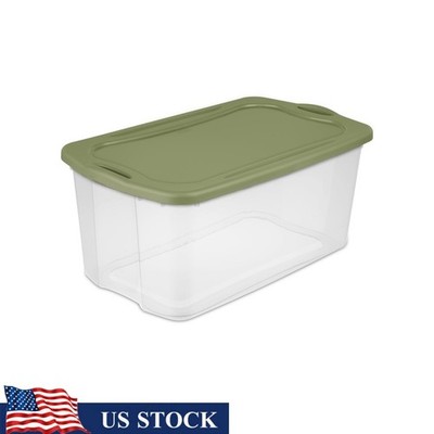 Extra Large Clear Storage Bin 120qt EZ Carry Stackable Container W/ Lid New