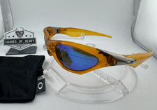 OAKLEY SCAR BUTTERSCOTCH W/ BLUE AFTERMARKET POLARIZED SUNGLASSES 04-552 RARE