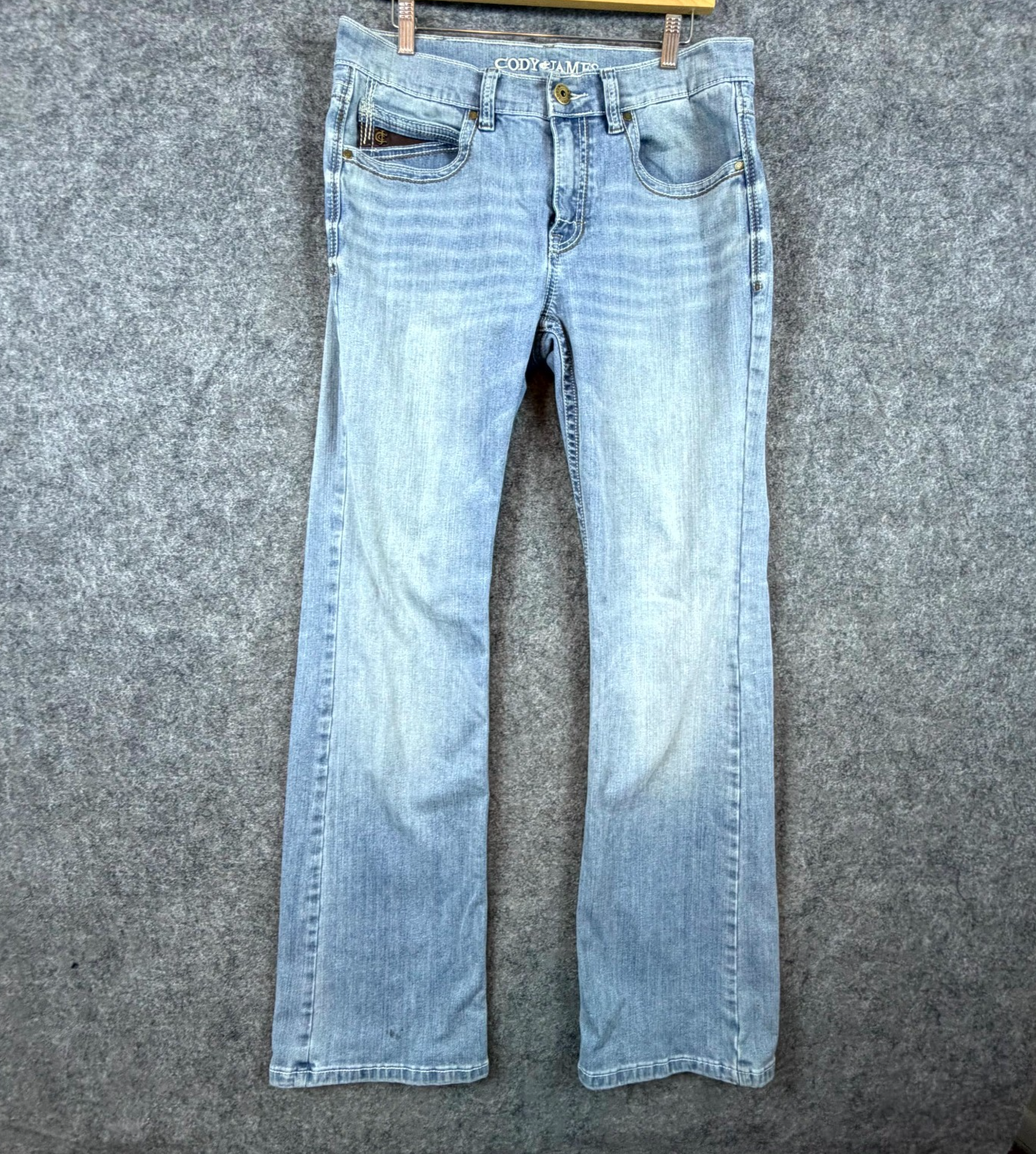Cody James Western Jeans Mens 33x34 Blue Denim Light Wash Straight Bootcut
