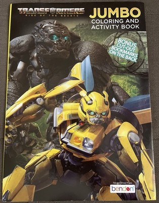 Transformers Jumbo Coloring & Activity Kids Book 64 pages-Bonus cutout Bookmarks