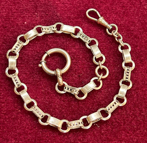 Authentic 19th Austrian Victorian .900 Silver & Gold Plated Pocket Watch Chain