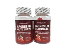 2 x Magnesium Glycinate 60 Gummies, Sugar Free, Relax, Strawberry, Exp. 6/17/27