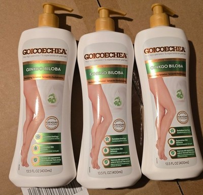 3 Pack Goicoechea Ginkgo Biloba Body Lotion For Legs Varicose Veins 13.5 oz Ea