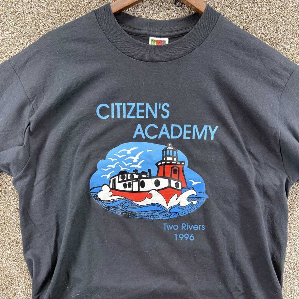 Camiseta vintage Fruit Of The Loom MEJOR talla L puntada única dos ríos WI EE. UU. Foto 3 de 4