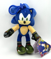 Sonic Prime 6" Sonic the Hedgehog Plush Bag Clip-On Dangler Keychain NWT
