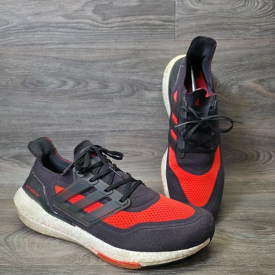 adidas Ultra Boost 21 Shoes Mens 14 Carbon Solar Red Cushioned Running FZ2559