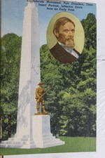 Tennessee TN Fort Donelson Jefferson Davis Confederate Monument Postcard Old PC
