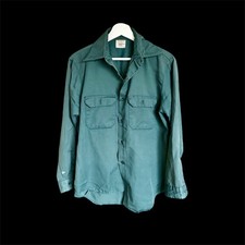 Vintage JC Penney Big Mac Shirt Medium Green Button Up Workwear Penn-Prest 70s