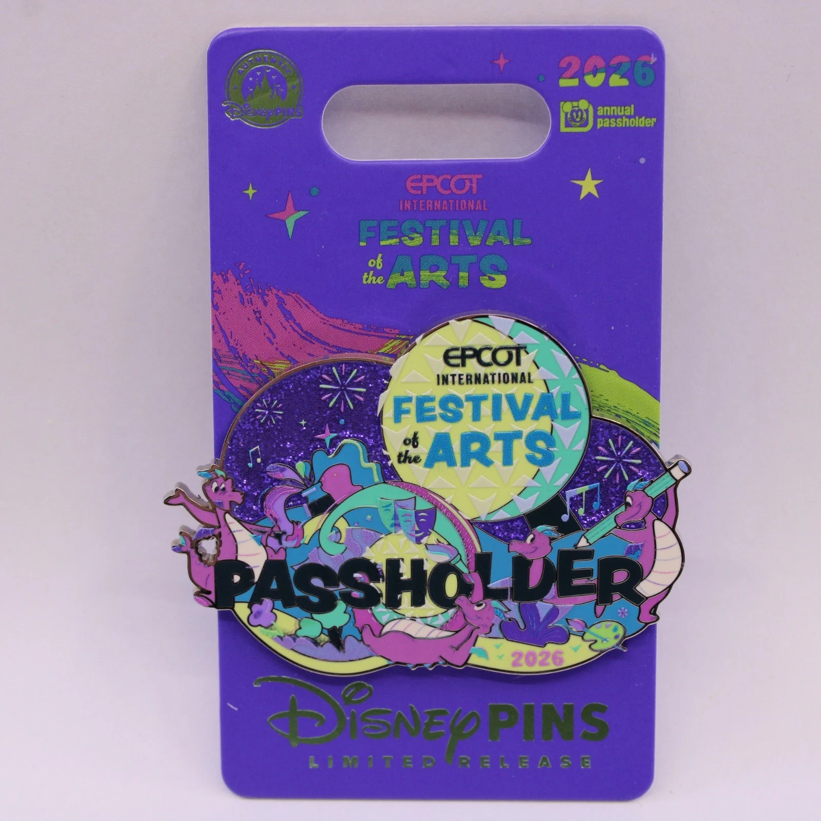C1 Disney WDW Pin Figment Epcot International Festival of the Arts Passholder