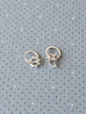 Sterling Silver Charm Hoop Earrings