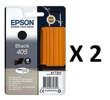 2 X Epson Valigia Serie 405, Cartucce d'Inchiostro Originali Nero Formato Standa