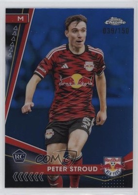 2024 Topps Chrome MLS Blue Refractor 39/150 Peter Stroud #68 Rookie RC 5b1