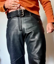 Herren Lederhose schwarz Schnitt 501 IXON S/M Motorrad Gr.40