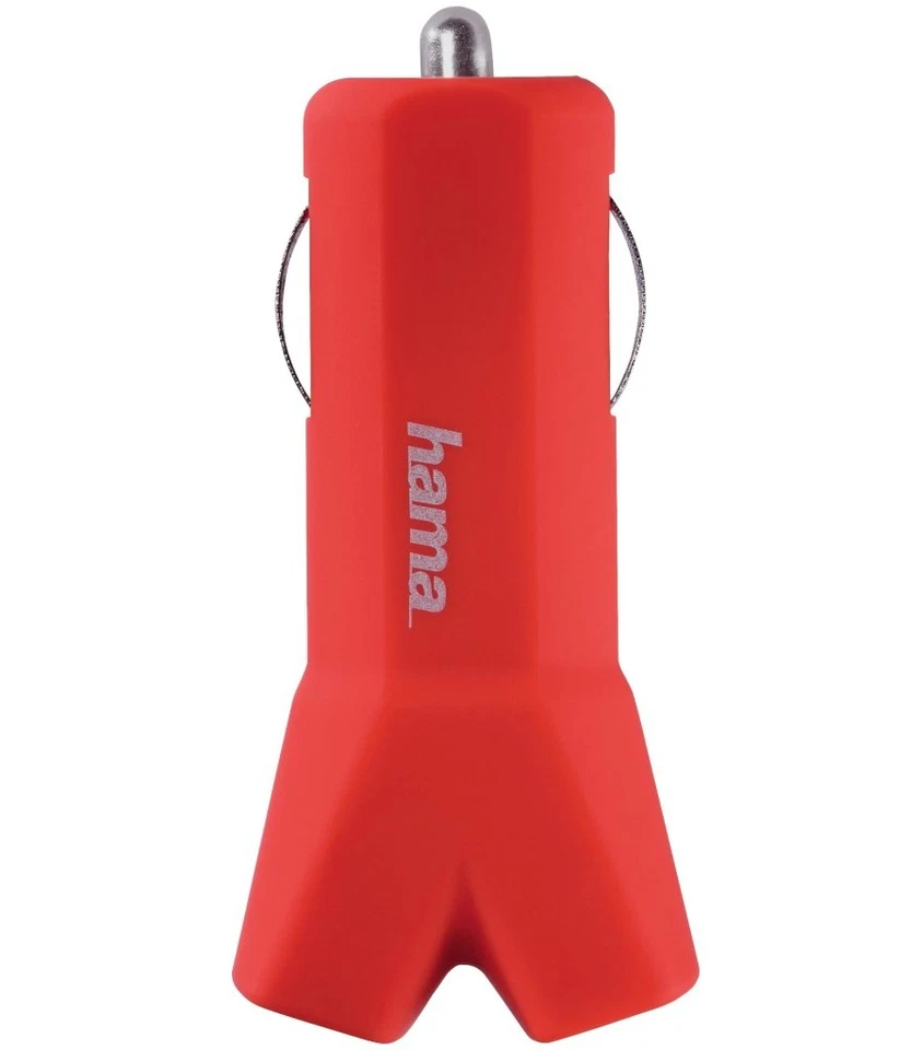Hama 3,4A 2-Port USB Auto Schnell-Ladegerät Kfz Adapter für Tablet PC iPad Rot - Bild 2 von 3