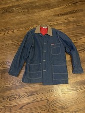 Vintage Big Smith Denim Chore Jacket Mens Blue 1970s Union Made XL