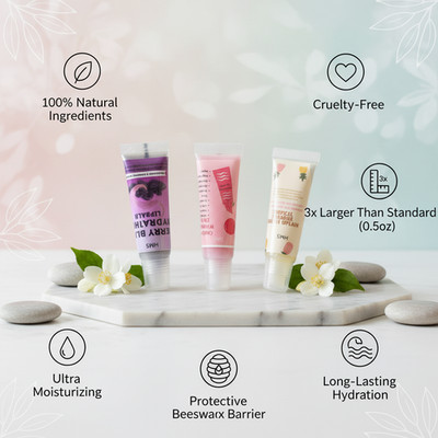 Natural Lip Balm Ultra Moisturizing | 3 Delicious Flavors