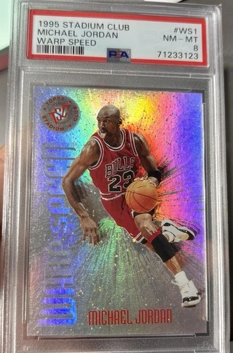 1995-96 Topps Stadium Club Michael Jordan Warp Speed #WS1 Bulls PSA 8
