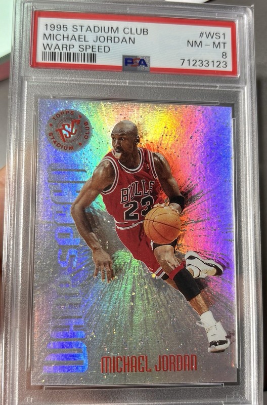 1995-96 Topps Stadium Club Michael Jordan Warp Speed #WS1 Bulls PSA 8