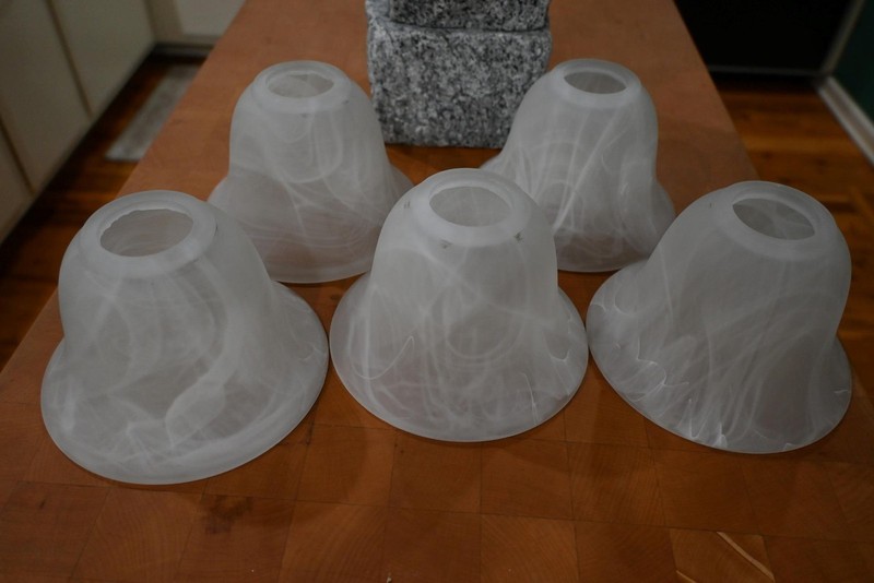 5 WHITE FROSTED GLOBED /SHADES FOR CHANDELIER CEILING FAN BATH FOR LIGHT EC