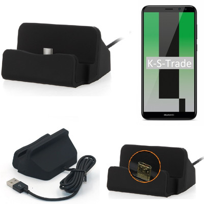 Dockingstation für Huawei Mate 10 Lite schwarz Lade Station Micro USB Dock Kabe