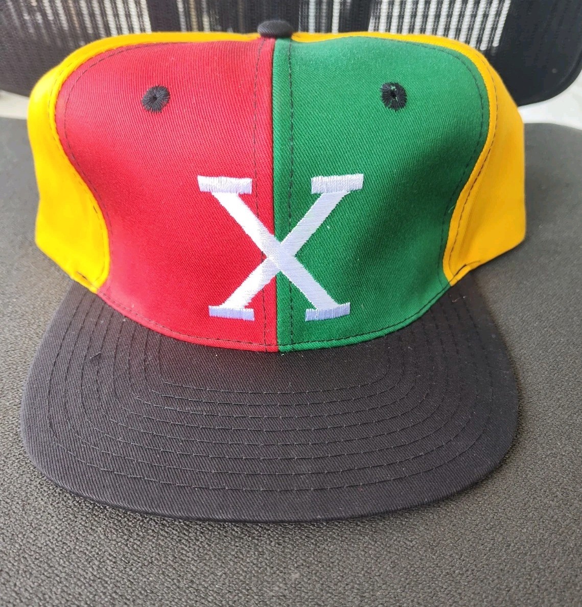 Vintage 90's Malcolm X Snapback Hat Colorblock Logo Rare HTF | eBay