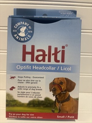 Halti DOG Headcollar /Licol SMALL OptiFit Adjustable Black NEW Open Box