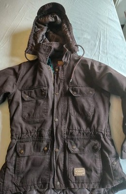 C.E. Schmidt Women s Brown Hooded Insulated Lined Cotton Workwear Jacket S