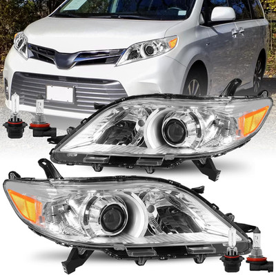 W/O LED DRL Halogen Headlight Assembly Replacement Fit for 2011-2020 Toyota Sien