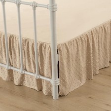 Queen Bed Skirt Ruffled Split Corner Dust Ruffle 12in Drop Camel Bedding