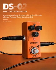 LEKATO DS-02 Mini Distortion Guitar Effect Pedal 2 Mode True Bypass Portable
