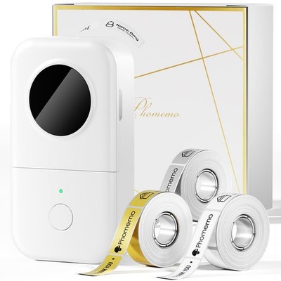 Phomemo D30 Label Maker with 3 Tapes, Bluetooth Wireless Mini Pocket Smartphone 