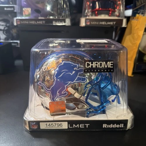Barry Sanders Signed/Autographed Detroit Lions Chrome Mini Helmet/BAS/Schwartz