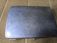 Vintage Brass India Old Map & Bird Engraved Cigarette Box/Case