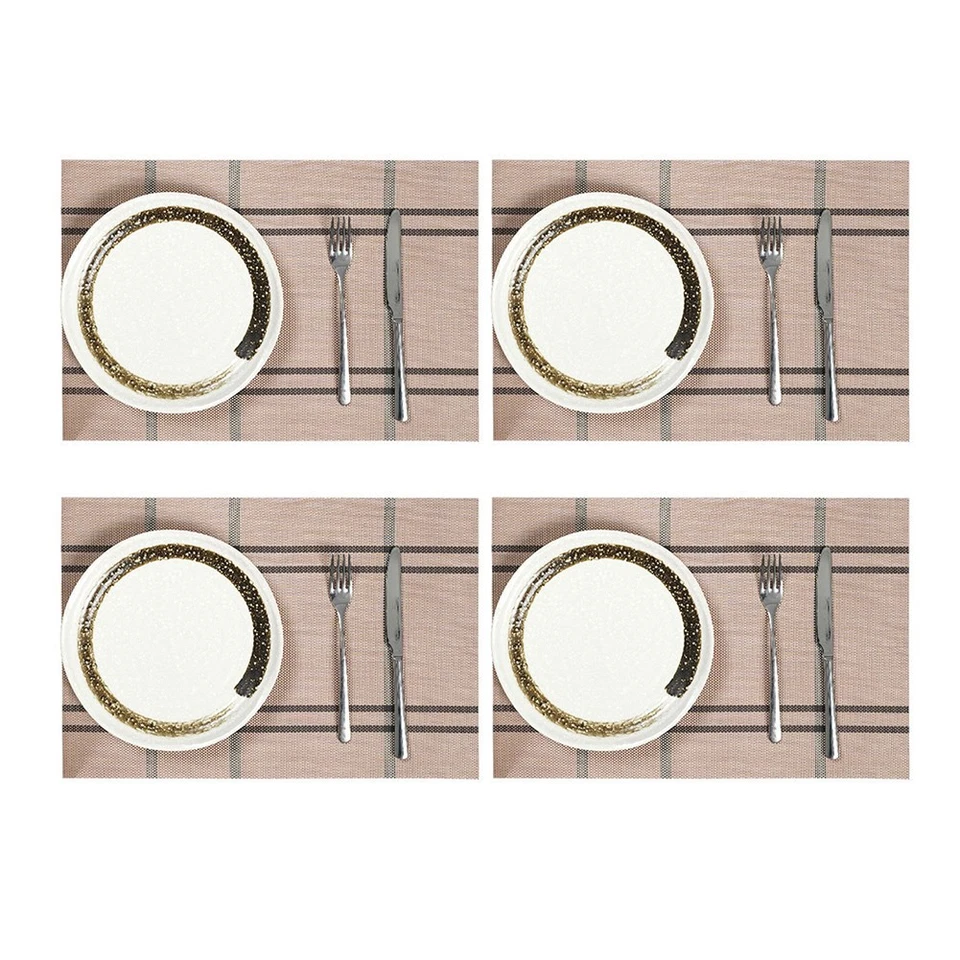 4 Piece Heat Resistant Waterproof Dining Table Mats with Anti Slip 18x12 - Image 2 of 4