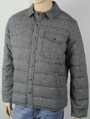 Polo Ralph Lauren Grey Wool Herringbone Down Puffer Coat NWT $298