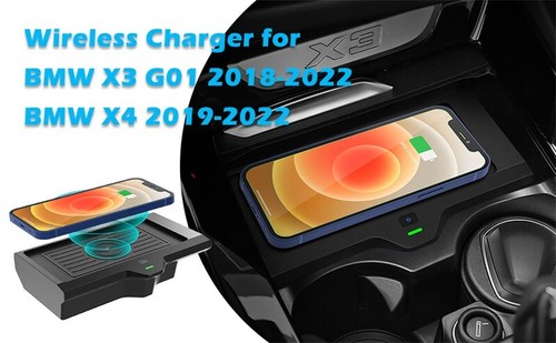 10W QI Car Wireless Charger Center Console Charging Pad For BMW X3 X4 2018-2022 - Imagen 10 de 21