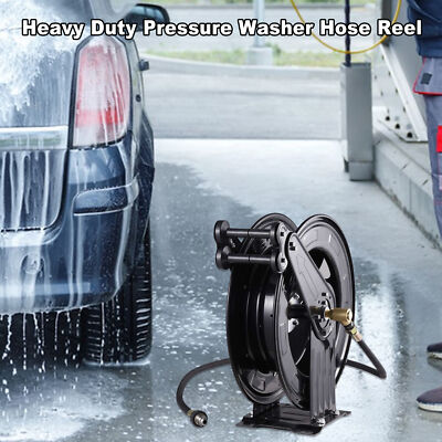 #ad #ad Pressure Washer Hose Reel Duals Arm 3 8quot; X 50ft Auto Retractable Hose Reel $122.69