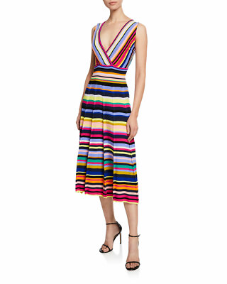 Milly Stripe Surplice Dress ~Brand New With Tags~Stunning