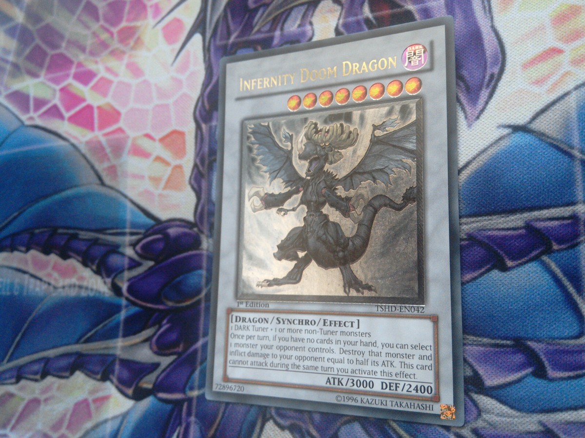 yugioh dragon cards amazon YUGIOH INFERNITY DOOM DRAGON ULTIMATE RARE 1st EDITION TSHD-EN042 NEAR MINT  x1!!