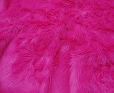 Fuchsia 60" Wide Shaggy faux Fur Fabric BY THE YARD Upholstery drapery
