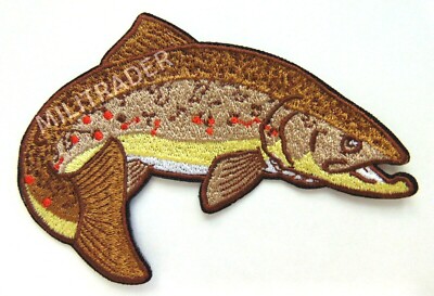 Salmon Hunting Fishing Atlantic Patch (100% Embroidery) Iron-on BRN