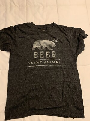 Beer Spirit Animal Adult Small T-Shirt Gray Graphic T-Shirt by State of Mine