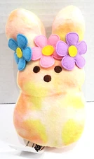 2023 PEEPS Just Born Tie Dye Plush Bunny Crown of Flowers Stuffed Animal 5.5"
