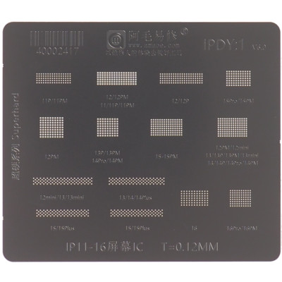 Amaoe LCD Löt Schablone Display  Reball Stencil  für iPhone 11- iPhone 16 0,12mm