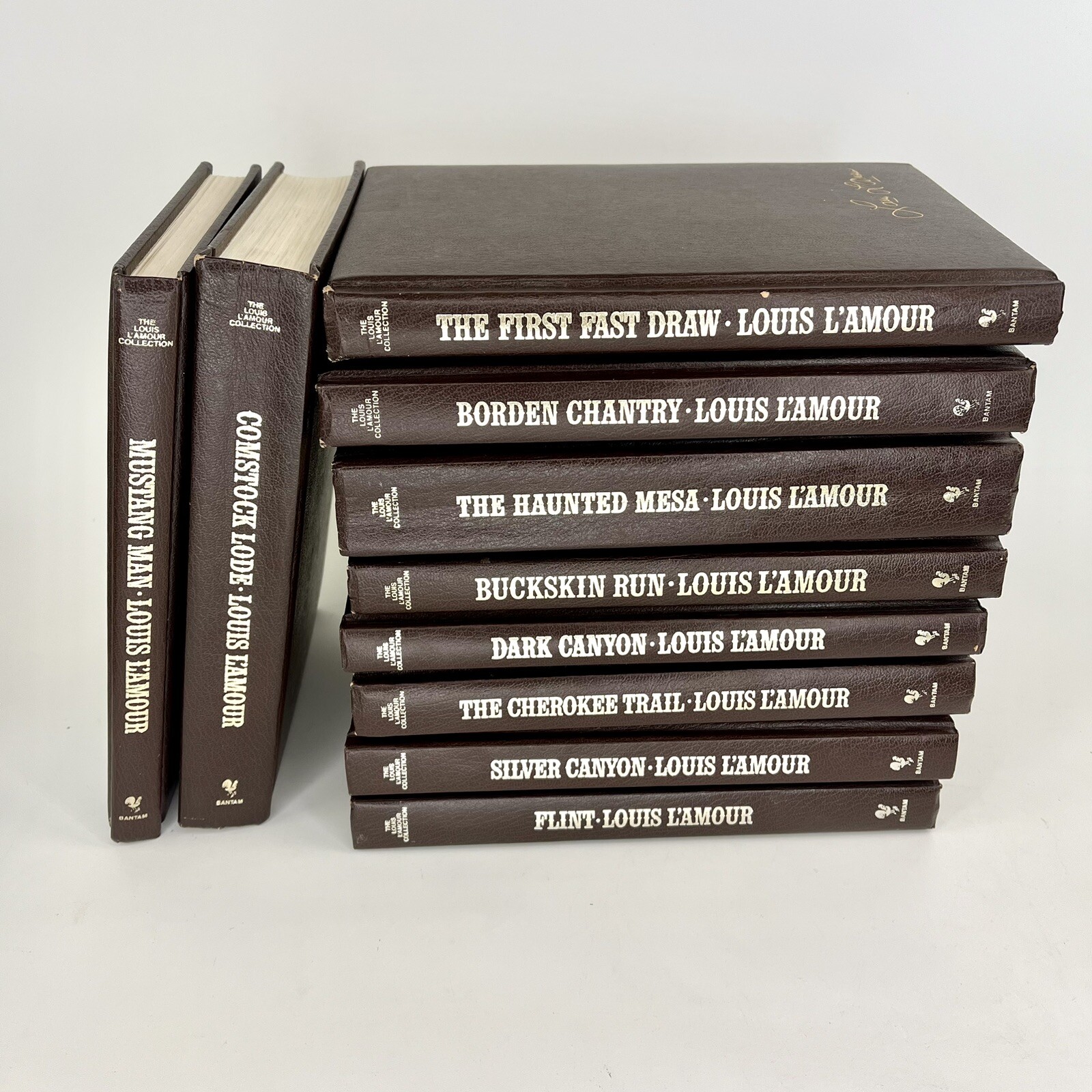 Lot of 10 Vtg Louis L'amour Collection Leatherette Books Western Novel ...