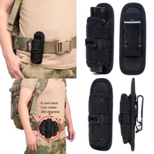 Tactical Flashlight Holder Molle Pouches 360° Rotatable Flashlight Case Pocket