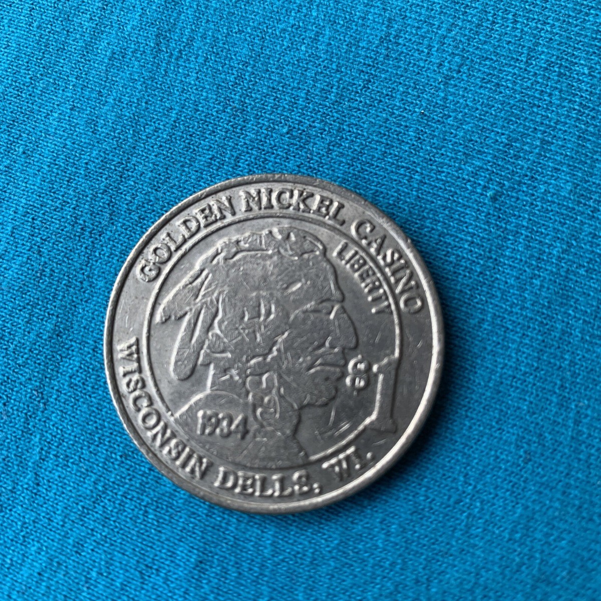 80's BURSWOOD CASINO メダル3点 $1.00 GOLDEN NICKEL 1934 WISCONSIN DELLS CASINO WINNEBAGO GAMING