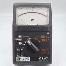 Chauvin Arnoux CA 405 Wattmeter Analogue Sgl & 3 Phase AC/DC good condition✈ DHL