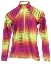 NIKE Pro Sweatshirt Women's SMALL Pullover Spotted Thumb Holes Elastic Colourful